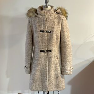 Ivanka Trump buckled wool coat with hood